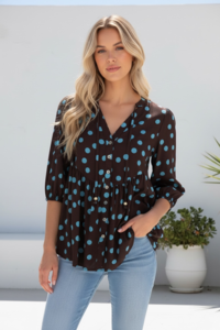 Miracle Polka Dot Button Blouse