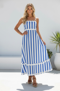 Miracle Shoestring Stripe Maxi Dress