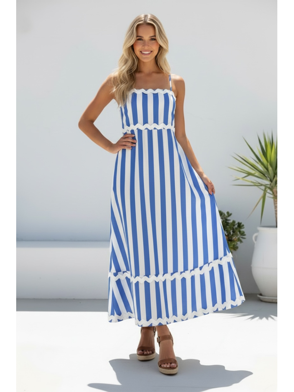 Miracle Shoestring Stripe Maxi Dress