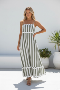 Miracle Shoestring Stripe Maxi Dress