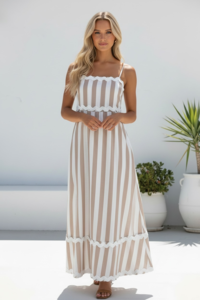 Miracle Shoestring Stripe Maxi Dress