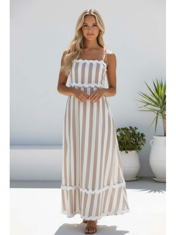 Miracle Shoestring Stripe Maxi Dress