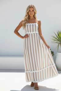 Miracle Shoestring Stripe Maxi Dress
