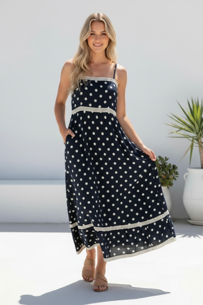 Miracle Lace Trim Polka Dot Maxi Dress-hc-new-Hello Cyril.