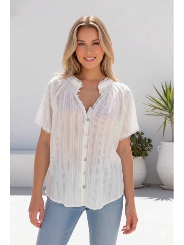 Miracle Button Front Blouse