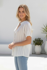 Miracle Button Front Blouse