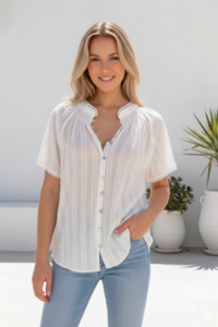 Miracle Button Front Blouse