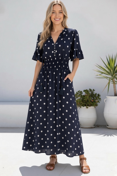 Miracle Polka Dot Button Maxi Dress-hc-new-Hello Cyril.
