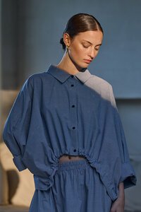 Tirelli Wide Crop Gingham Overshirt