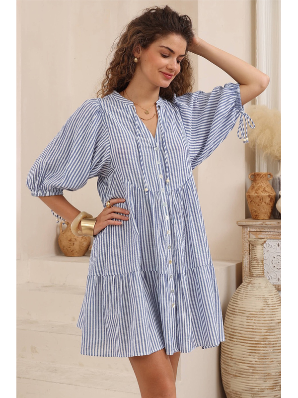 Iris Maxi Stripe Babydoll Dress
