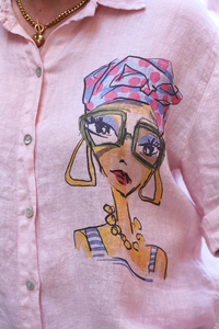 La Strada Linen Fashionista Girl Shirt