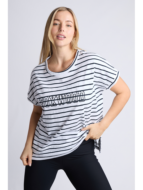Foxwood Throw On S/S Stripe Tee