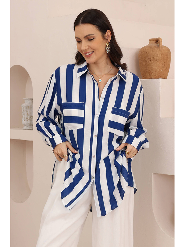 Iris Maxi Classic Stripe Shirt
