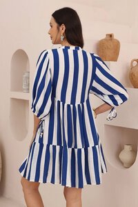 Iris Maxi Marina Stripe Babydoll Dress