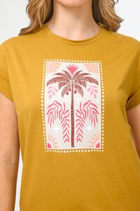 Stella + Gemma Cuff Tee Palm Tile
