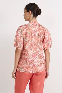 Adorne Jenette Linen Surat Print Top