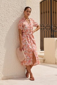 Adorne Vivi Linen Midi Dress