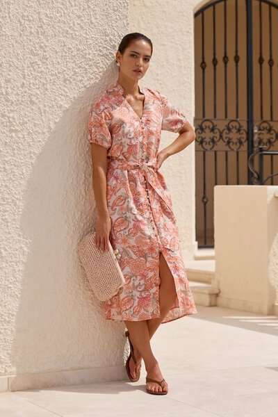 Adorne Vivi Linen Midi Dress-shop-by-label-Hello Cyril.