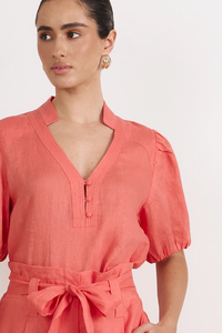 Adorne Jenette Linen Top